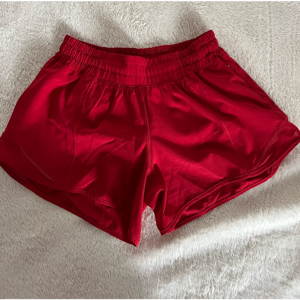 Red Lululemon shorts